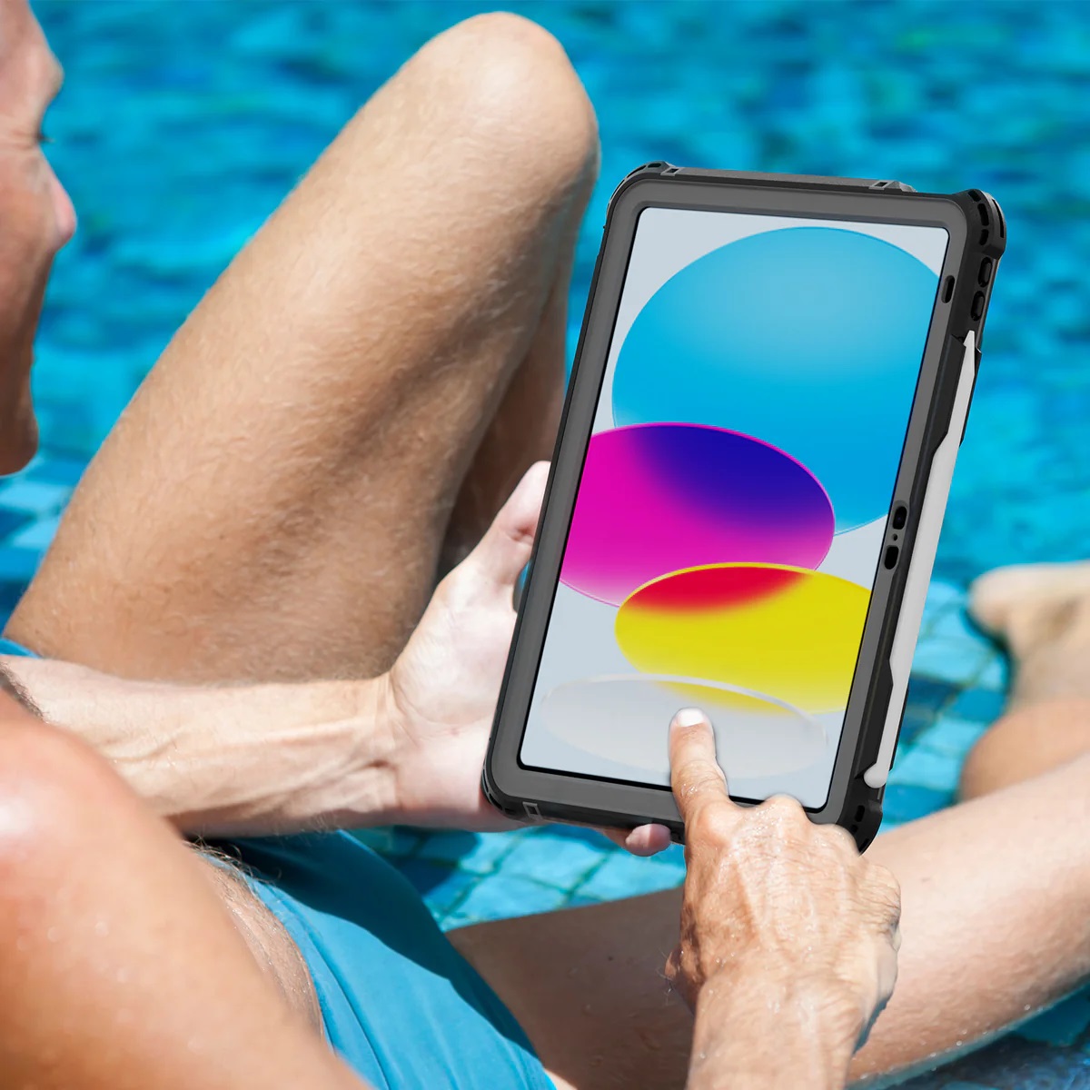 USP Apple iPad A16 / iPad 10th Gen (10.9') WaterProof Case Black - IP68, Reliable & Durable, Drop Protection, Pen Holder, 3 Years Warranty - Image 3