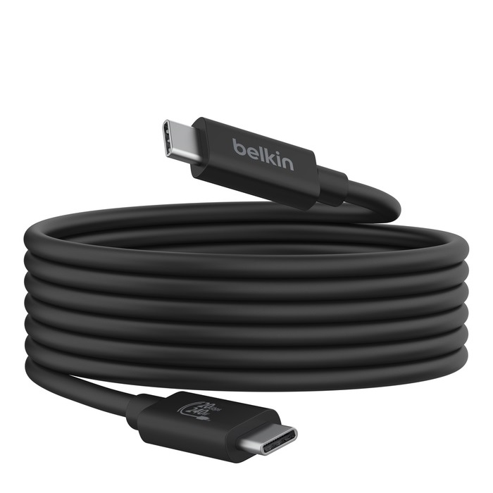 Belkin Connect USB4 USB-C to USB-C Cable (2M) - Black (INZ004BT2MBK), 5A/240W, 20Gbps,4K@60Hz, Thunderbolt 4, USB-IF Certified,2 Years Warranty - Image 2
