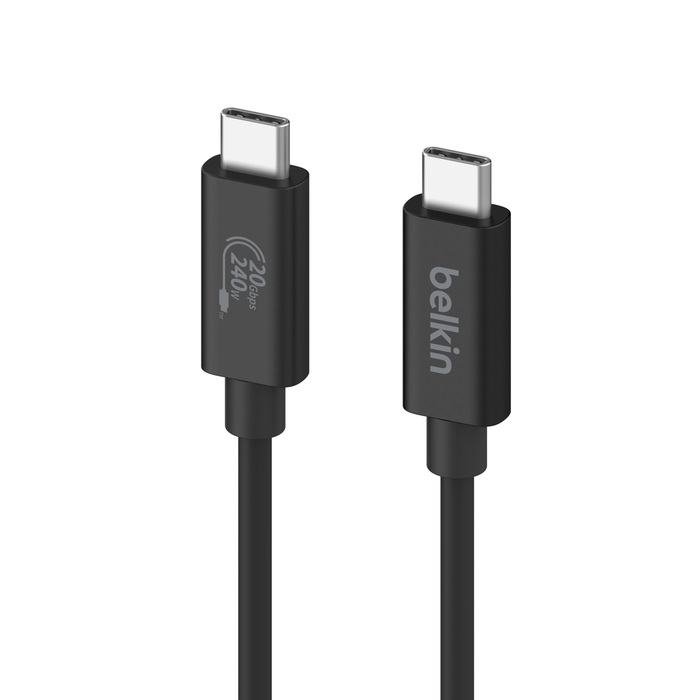 Belkin Connect USB4 USB-C to USB-C Cable (2M) - Black (INZ004BT2MBK), 5A/240W, 20Gbps,4K@60Hz, Thunderbolt 4, USB-IF Certified,2 Years Warranty - Image 3