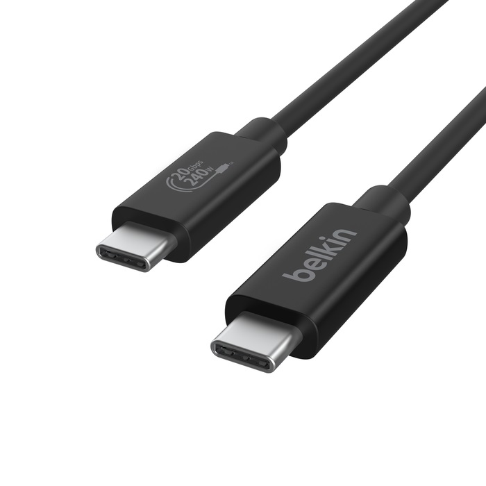 Belkin Connect USB4 USB-C to USB-C Cable (2M) - Black (INZ004BT2MBK), 5A/240W, 20Gbps,4K@60Hz, Thunderbolt 4, USB-IF Certified,2 Years Warranty - Image 4