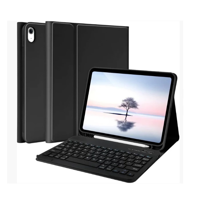 USP Apple iPad Air (13') (M2) (6th Gen) Bluetooth Keyboard with Case Black - Slim, Lightweight, Auto Wake/Sleep Function,PU Leather, 3 Years Warranty - Image 4