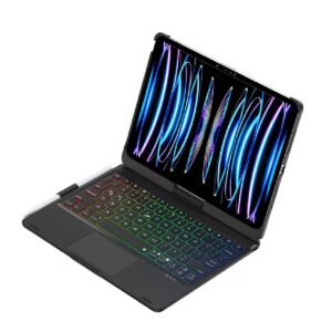 USP Rugged Apple iPad Air (13') (M3/M2) Keyboard with Case Black - 360° Friction Hinge, Integrated Holder, Compact, Travel-Friendly, 3 Year Warranty