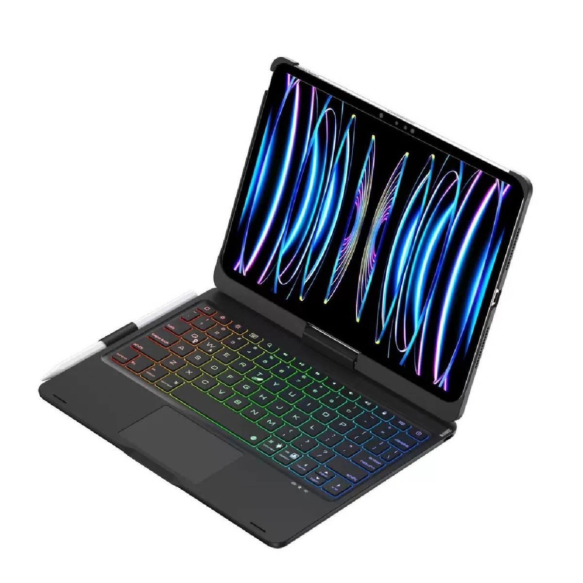 USP Rugged Apple iPad Air (13') (M3/M2) Keyboard with Case Black - 360° Friction Hinge, Integrated Holder, Compact, Travel-Friendly, 3 Year Warranty