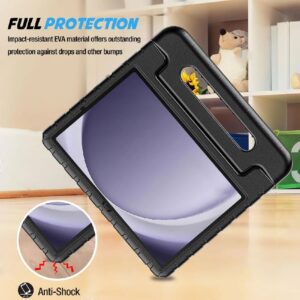 USP Samsung Galaxy Tab A9+ (11') Kid Friendly Case Black - Shockproof, Raised Edges, 180° Rotation, Portable & Lightweight, 3 Years Warranty