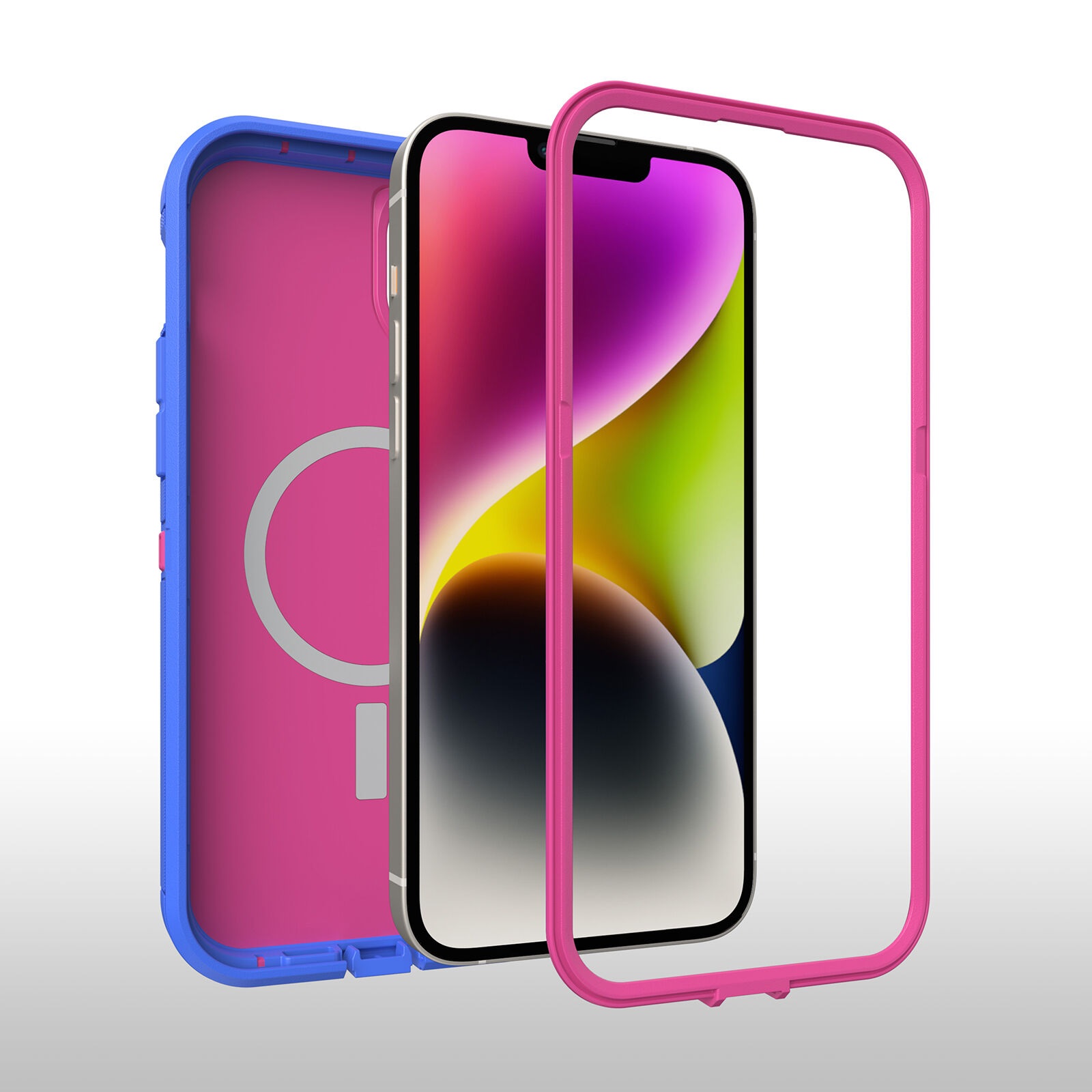 OtterBox Defender XT MagSafe Apple iPhone 14 Plus Case Blooming Lotus (Pink) - (77-89112), DROP+ 5X Military Standard, Raised Edges, 7 Years Warranty - Image 3