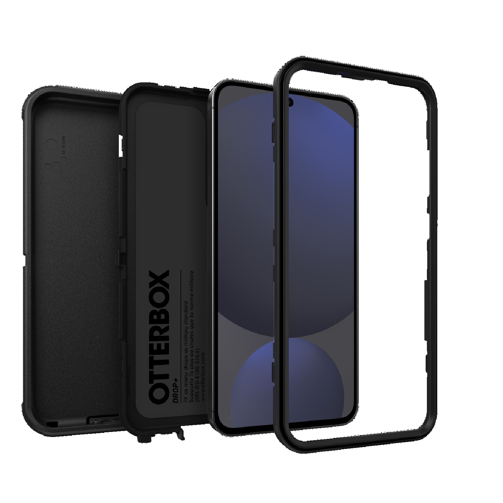 OtterBox Defender Samsung Galaxy S24 FE 5G (6.7') Case Black - (77-97095), DROP+ 7X Military Standard, Multi-Layer, Port Covers, 7 Years Warranty - Image 2