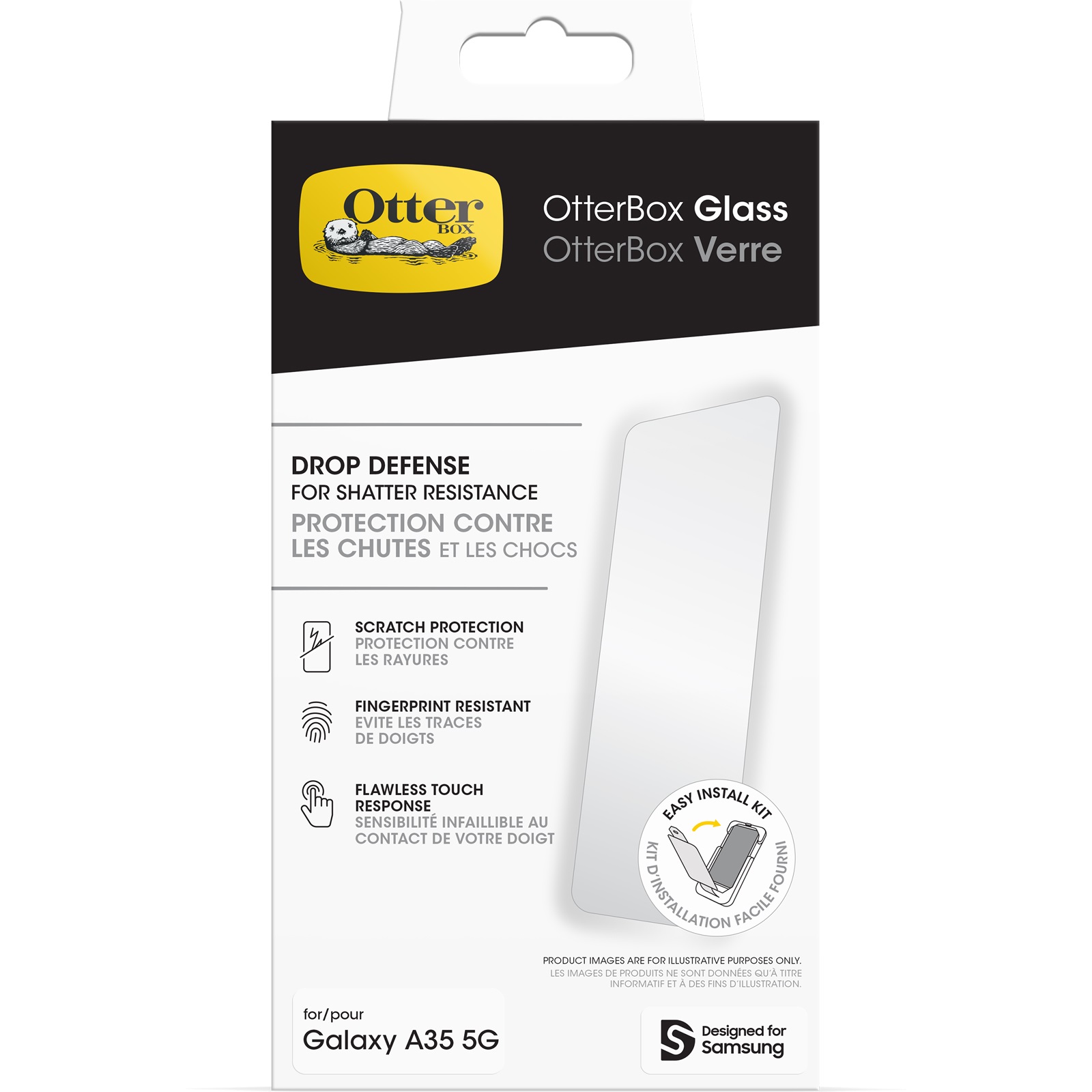 OtterBox Glass Samsung Galaxy A35 5G (6.6') Screen Protector Clear - (77-95478), Drop Protection, Anti-Scratch, Flawless Touch, 2 Years Warranty - Image 4