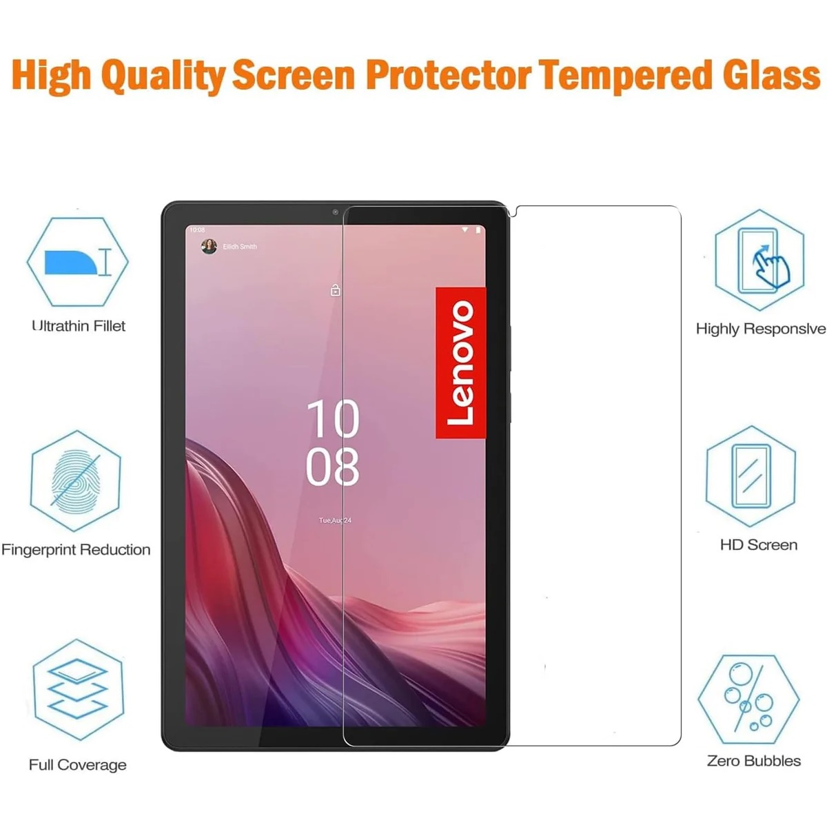 USP Lenovo Idea Tab Pro (12.7') Premium Tempered Glass Screen Protector - 9H Surface Hardness, Scratch Resistant, High Transparency, 3 Years Warranty - Image 2