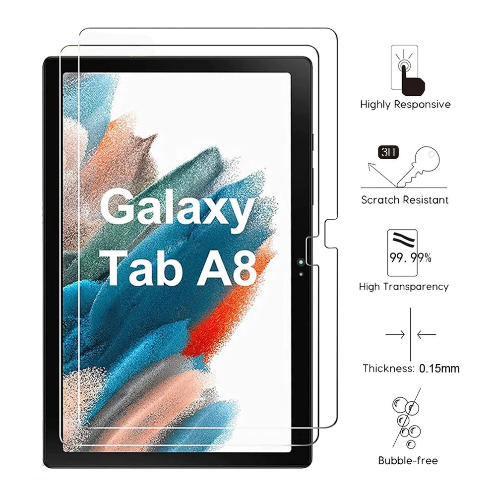 USP Samsung Galaxy Tab A8 (10.5'') Tempered Glass Screen Protector : Full Coverage, 9H Hardness, Bubble-free, Anti-fingerprint, 3 Years Warranty
