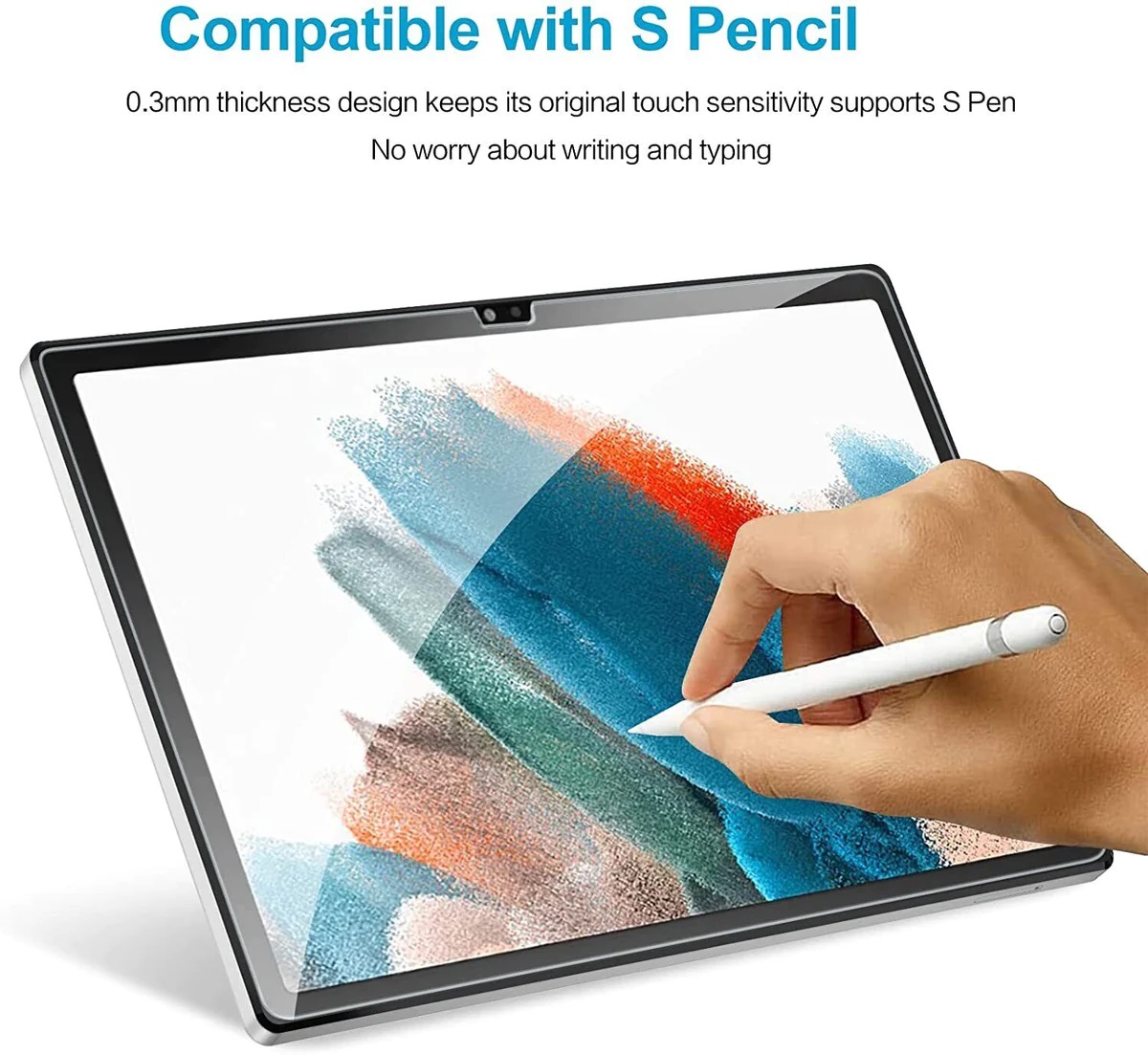 USP Samsung Galaxy Tab A8 (10.5'') Tempered Glass Screen Protector : Full Coverage, 9H Hardness, Bubble-free, Anti-fingerprint, 3 Years Warranty - Image 4