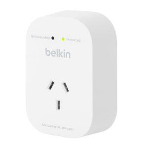Belkin SurgePro 1-Outlet Surge Protection - White (SRA010AU), 1800 Joules Protection, RCM Safety Certified, CEW $30,000, 2 Years Warranty