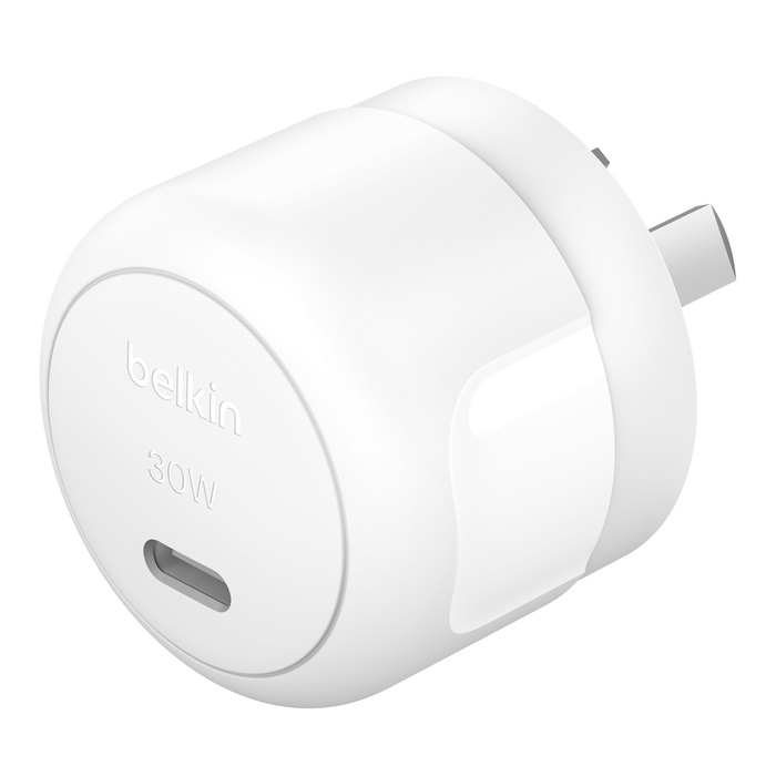 Belkin BoostCharge Compact 30W USB-C (PD 3.1) Wall Charger - White (WCA008auWH), Compact & Travel-Ready, CEW $2,500, 2 Years Warranty - Image 2