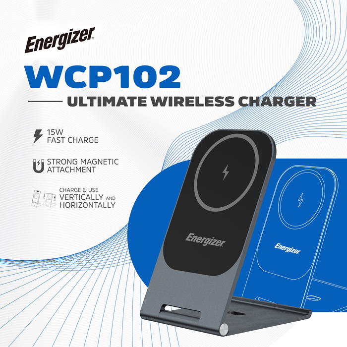 Energizer Foldable Wireless Charging Pad - Black(WCP102), Lightweight, Portable, Ultra Thin, Fast Charging, Compatible with MagSafe, 1 year Warranty - Image 4