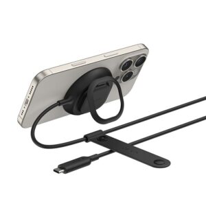 Belkin UltraCharge Magnetic Wireless Charger With Qi2 + 36W Wall Charger + Tethered USB-C Cable (2M) - Black (WIA013auBK), 25W, 2 Years Warranty