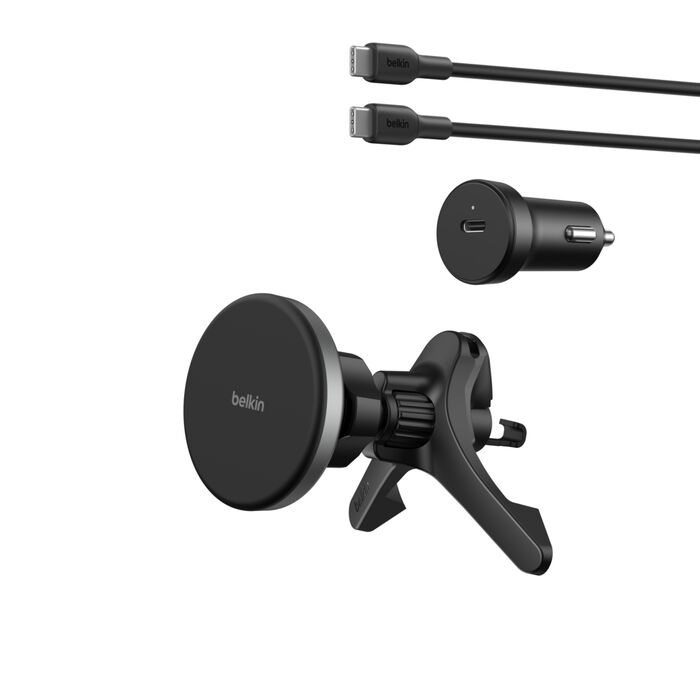 Belkin Magnetic Wireless Car Charging Vent Mount With Qi2 + 27W Car Adapter + USB-C Cable (1M) - Black (WIC010fqBK), 15W, CEW $2500, 2 Years Warranty - Image 4