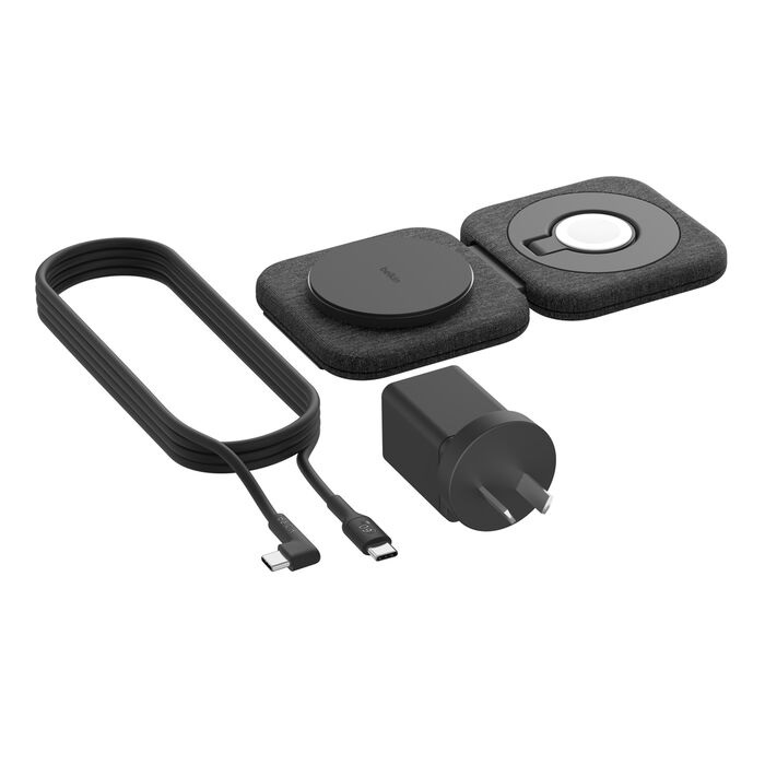 Belkin BoostCharge Pro 2-in-1 Magnetic Qi2 Charging Travel Pad + 30W Wall Charger + USB-C Cable (1.5M) - Black (WIZ026auBK), 15W, 2 Years Warranty - Image 4