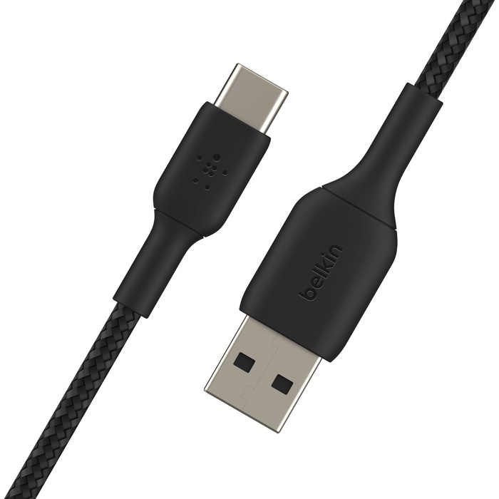Belkin BoostCharge Braided USB-C to USB-A Cable (3M) - Black (CAB002bt3MBK), 3A/15W, 480Mbps, 30K+ Bends, Apple, USB-IF Certified, 2 Years Warranty - Image 4