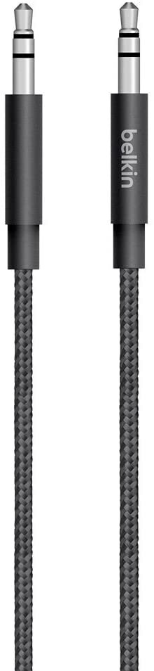 Belkin MIXIT Metallic AUX Cable (1.2M) - Black (AV10164bt04-BLK), Versatile, Sleek & Stylish, Durable, Easy to Carry, 2 Years Warranty