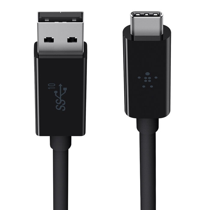 Belkin 3.1 USB-C to USB-A Cable (1M) - Black (F2CU029bt1M-BLK), 3A/60W, 10Gbps, Thunderbolt 3, Reversible USB-C Connector, 2 Years Warranty - Image 3