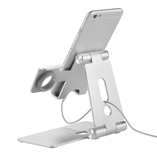Brateck 2 in 1 Foldable Cell Phone and Smartwatch Stand (≤6.5''),Apple Watch Series 5/4/3/2/1,Apple Watch Studio/Hermès/Edition (LS) - Image 3