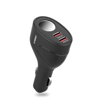 mbeat®  Gorilla Power Dual Port QC3.0 Car Charger and Cigarette Lighter Extender features built-in over heat Package （LS）
