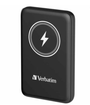 Verbatim Power Pack 10,000 mAh PD 3.0,  22.5w, embedded cables USB-C, Lightning Cables, USB-A Ports – Charge 4 devices at once, LED display Black