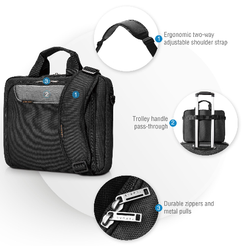 Everki 13.3' - 14' Notebook Case Advance, Non-Slip Shoulder Pad - Image 3