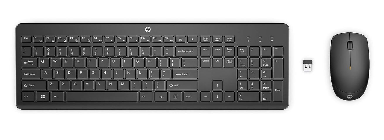 HP 230 USB Wireless Keyboard & Mouse Combo 2.4GHz 12 function keys Chiclet Comfortable Low Noise 1600DPI Mouse Light Weight Long Battery Life ~1Y4D0UT