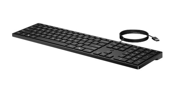 HP Wired 320K Full-Sized Keyboard - Compatible with Windows 10, Desktop PC, Laptop, Notebook USB Plug and Play Connectivity, Easy Cleaning 1YR WTY - Image 2