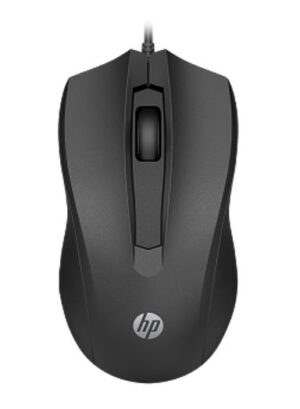 HP Wired Desktop 100 Mouse 1200dpi 3 Buttons Wired USB-A Connector Precise Red Optical Sensor 1.2M Cable Length Black 1YR WTY
