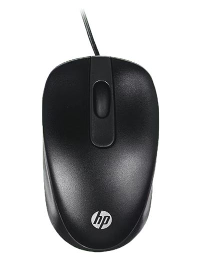 HP USB Wired USB-A Travel Mouse 1000 dpi 3xbutton Multi-OS Windows 7/8/10/11 Chrome OS Android Black 1YR WTY