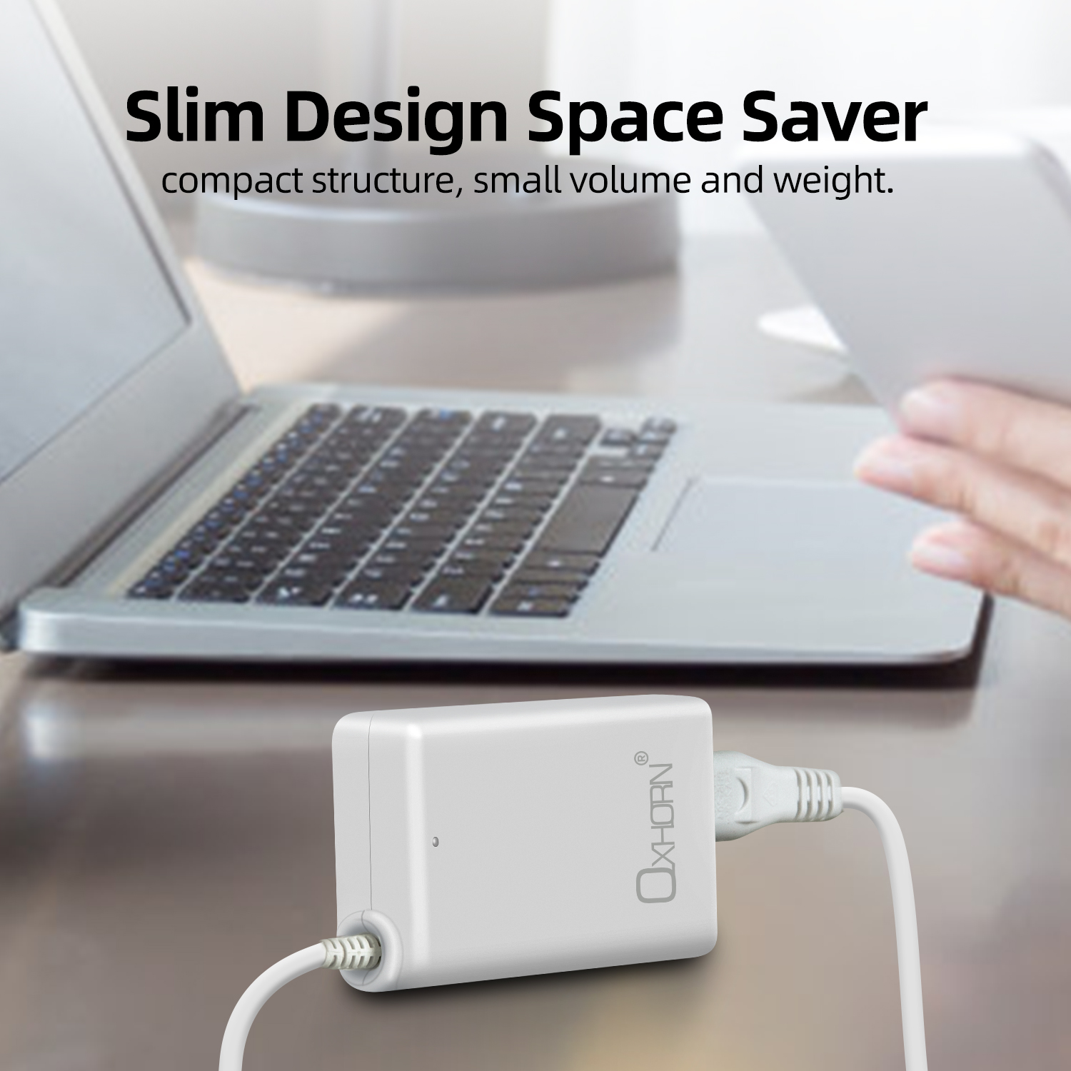 Oxhorn 65W AC Power Adapter USB-C Charger Power Delivery for Lenovo HP Dell Asus USB-C Laptop Tablet Mobile Built-in Power Supply Protection 2M Cable - Image 3