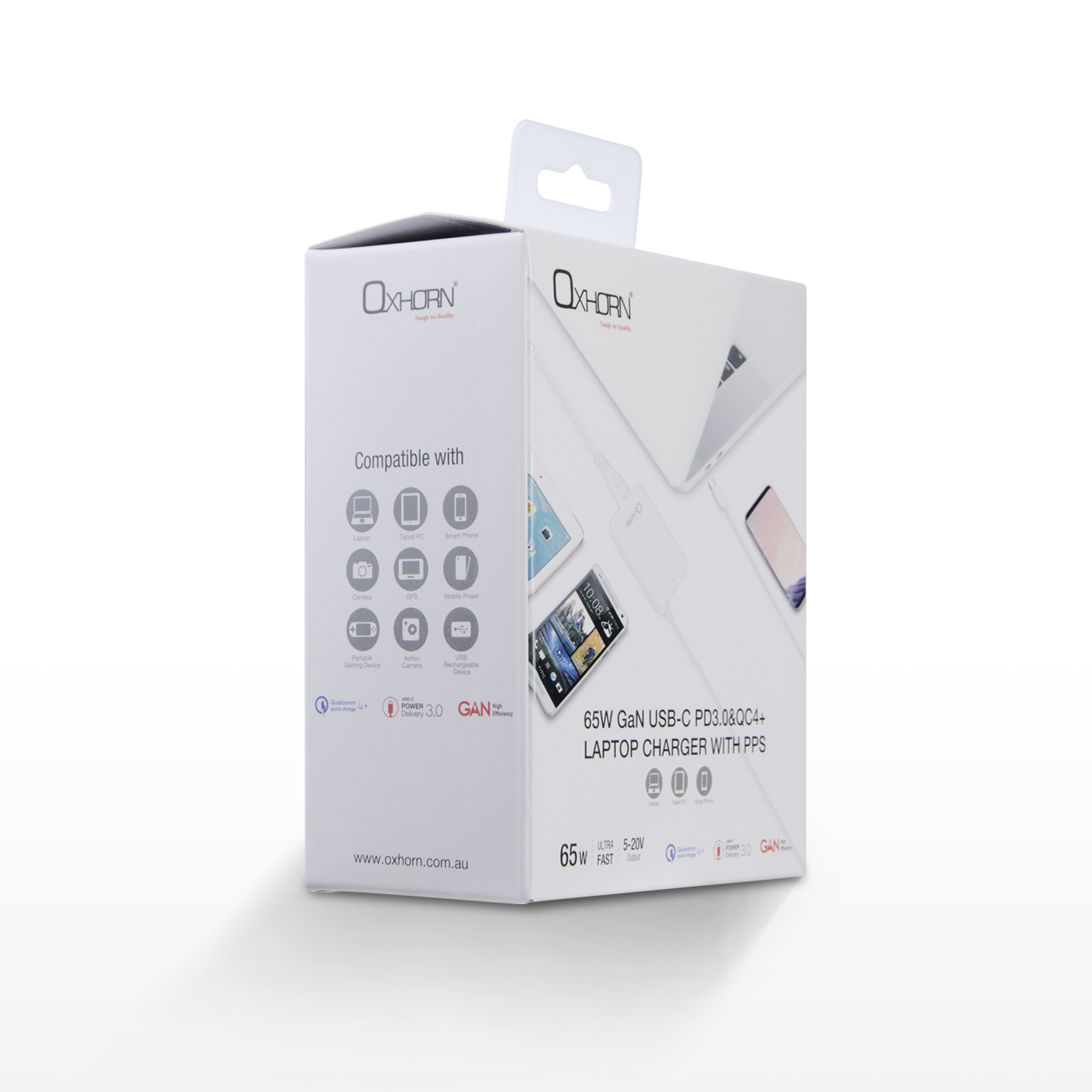 Oxhorn 65W AC Power Adapter USB-C Charger Power Delivery for Lenovo HP Dell Asus USB-C Laptop Tablet Mobile Built-in Power Supply Protection 2M Cable - Image 4