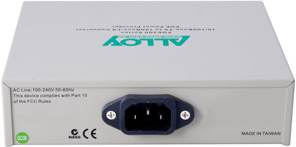 Alloy POE200SC.20 10/100Base-TX to 100Base-FX Single Mode Fibre (SC) Converter, provides PoE power (RJ-45). 20km - Image 3