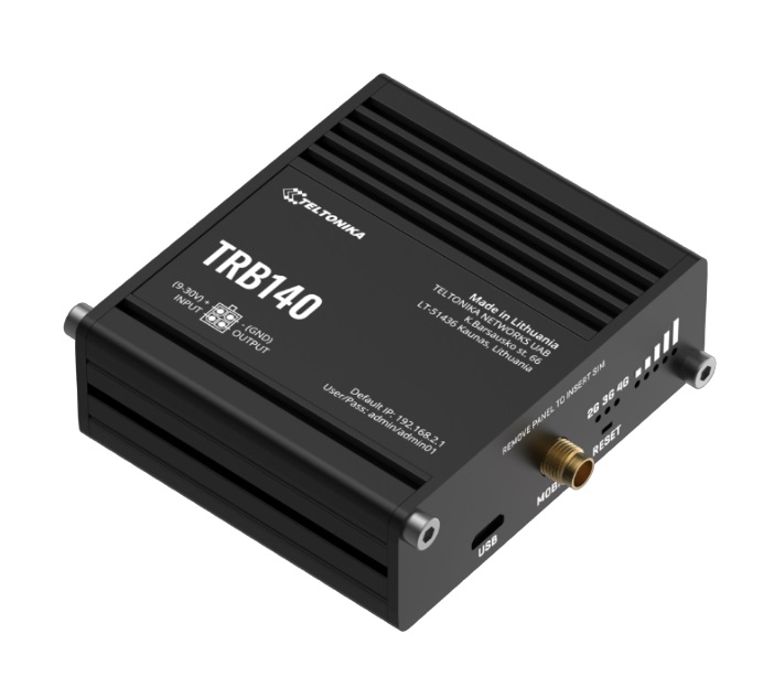 Teltonika TRB140 Industrial Rugged LTE Gateway, 4G/LTE (Cat 4), Compatible with Industrial DNP3 & Modbus Communication Protocols, PSU included - Image 2