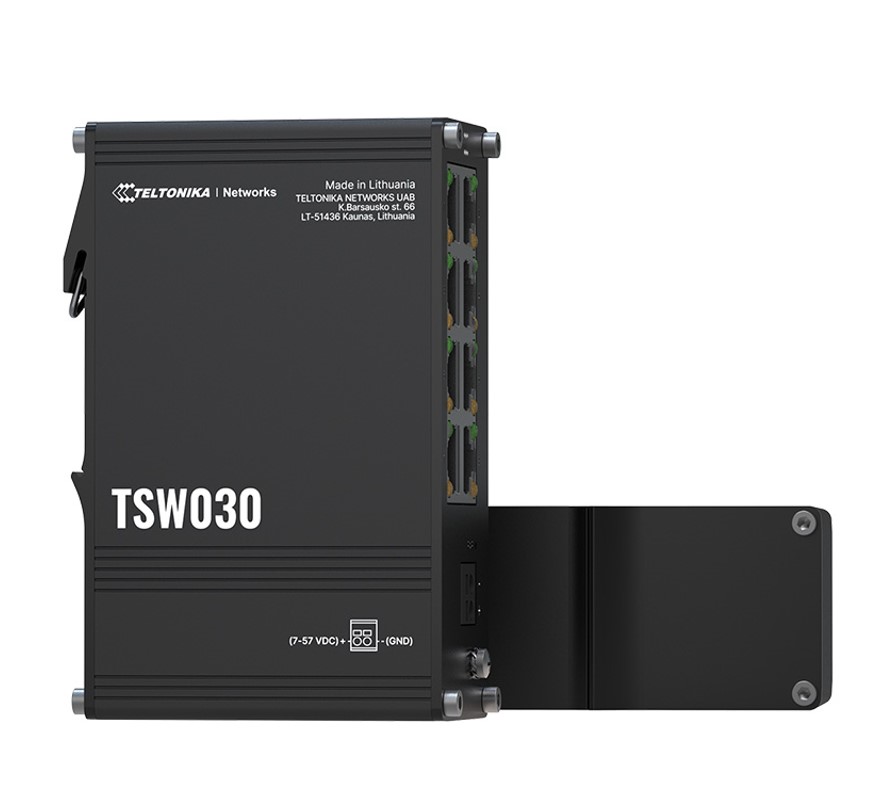 Teltonika TSW030 8-PORT ETHERNET SWITCH, 2-PIN Power Input, 10/100 Mbps,Integreated DIN Rail (Plug&Play Deployment), Supports auto MDI/MDIX crossover - Image 2