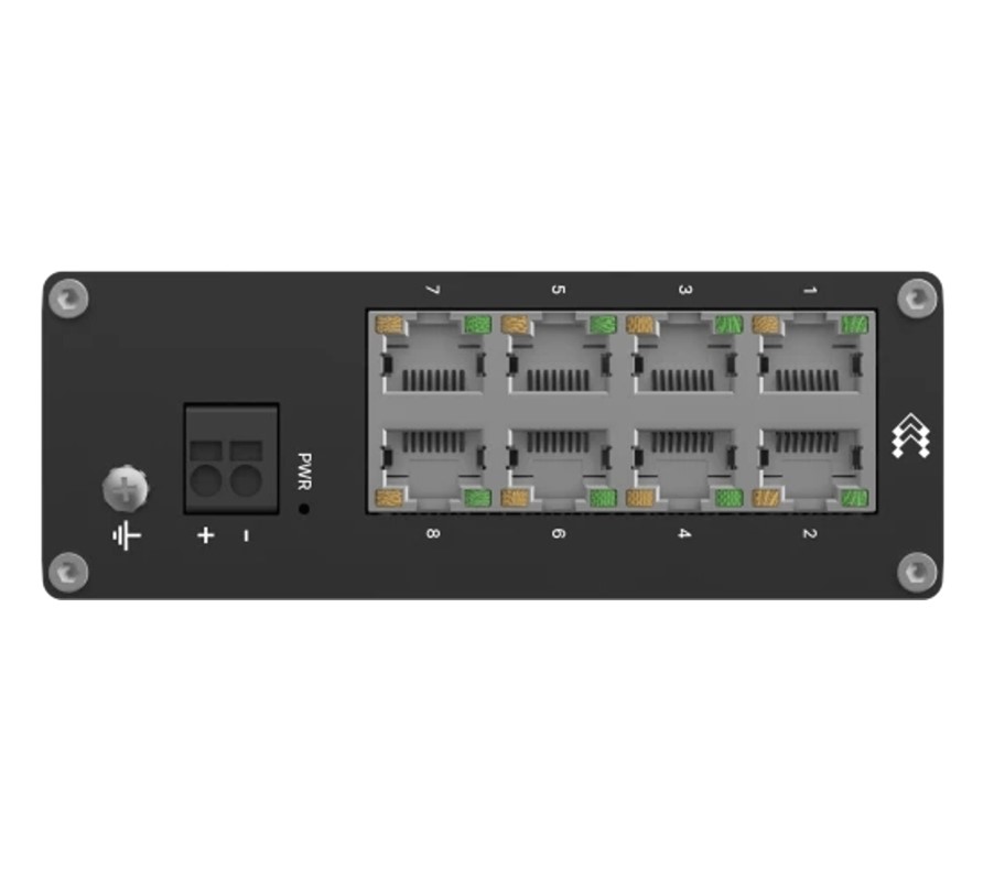 Teltonika TSW030 8-PORT ETHERNET SWITCH, 2-PIN Power Input, 10/100 Mbps,Integreated DIN Rail (Plug&Play Deployment), Supports auto MDI/MDIX crossover - Image 4