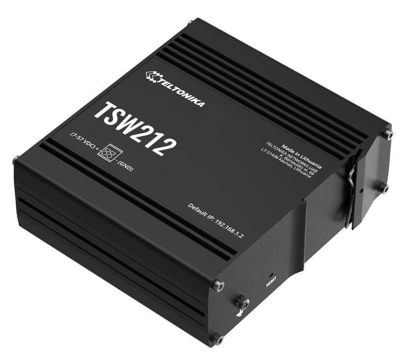 Teltonika TSW212 Managed Ethernet Switch, L2 with additional L3 Features, Supports Profinet, 8 x Gigabit Ethernet Ports, 2 x SFP Ports, PSU excluded - Image 2
