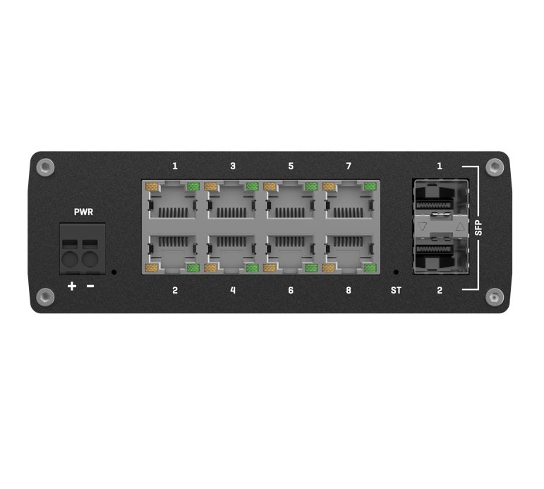 Teltonika TSW212 Managed Ethernet Switch, L2 with additional L3 Features, Supports Profinet, 8 x Gigabit Ethernet Ports, 2 x SFP Ports, PSU excluded - Image 4