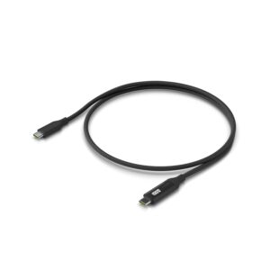 Ubiquiti USB-C Cable with Charge Display,Length 1M, Black, Braided Power & Data Cable With A Double-sided Charge Display,100W Max Power Output
