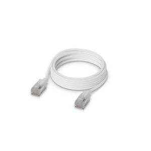 Ubiquiti UniFi Premium Patch Cable, 5M, White, Ultra-thin Braided Patch Cable, Designed And Optimized For 10 GbE Networking.