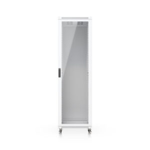 Ubiquiti 42U Rack Cabinet,Fully Assembled Floor Rack,Built-In Fans,Removable Panels,Lockable Casters,Optimal Airflow,Heavy-Duty,Easy Equipment Access.
