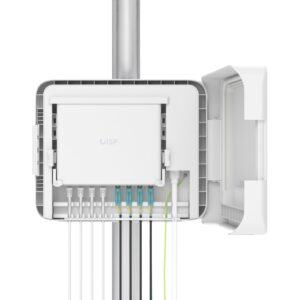 Ubiquiti UISP Box Plus, IPX6-rated Water Resistance, Enclosure for UISP Switch Plus, Pole /Wall-mount, Includes Fiber Strain Relief Kit,