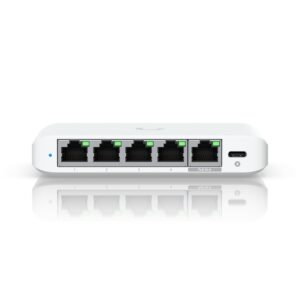 Ubiquiti Flex Mini 2.5G, (4) 2.5 GbE Ports, (1) 2.5 GbE PoE Input Port for Power,
