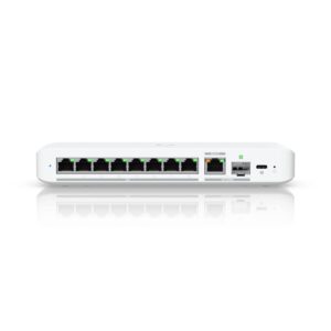 Ubiquiti Flex 2.5G, Flexible,8-port 2.5 GbE Switch,10 GbE RJ45/SFP+ Combination Uplink Port,Powered With USB-C (Included)/PoE+ adapter ( Not Included)