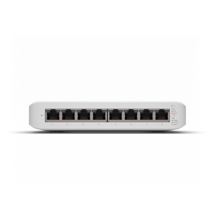 Ubiquiti UniFi Switch USW-Lite-8-POE, 4x PoE Output Ports, 52W PoE Supply, Fanless, Wall Mount Kit Included, - Image 3