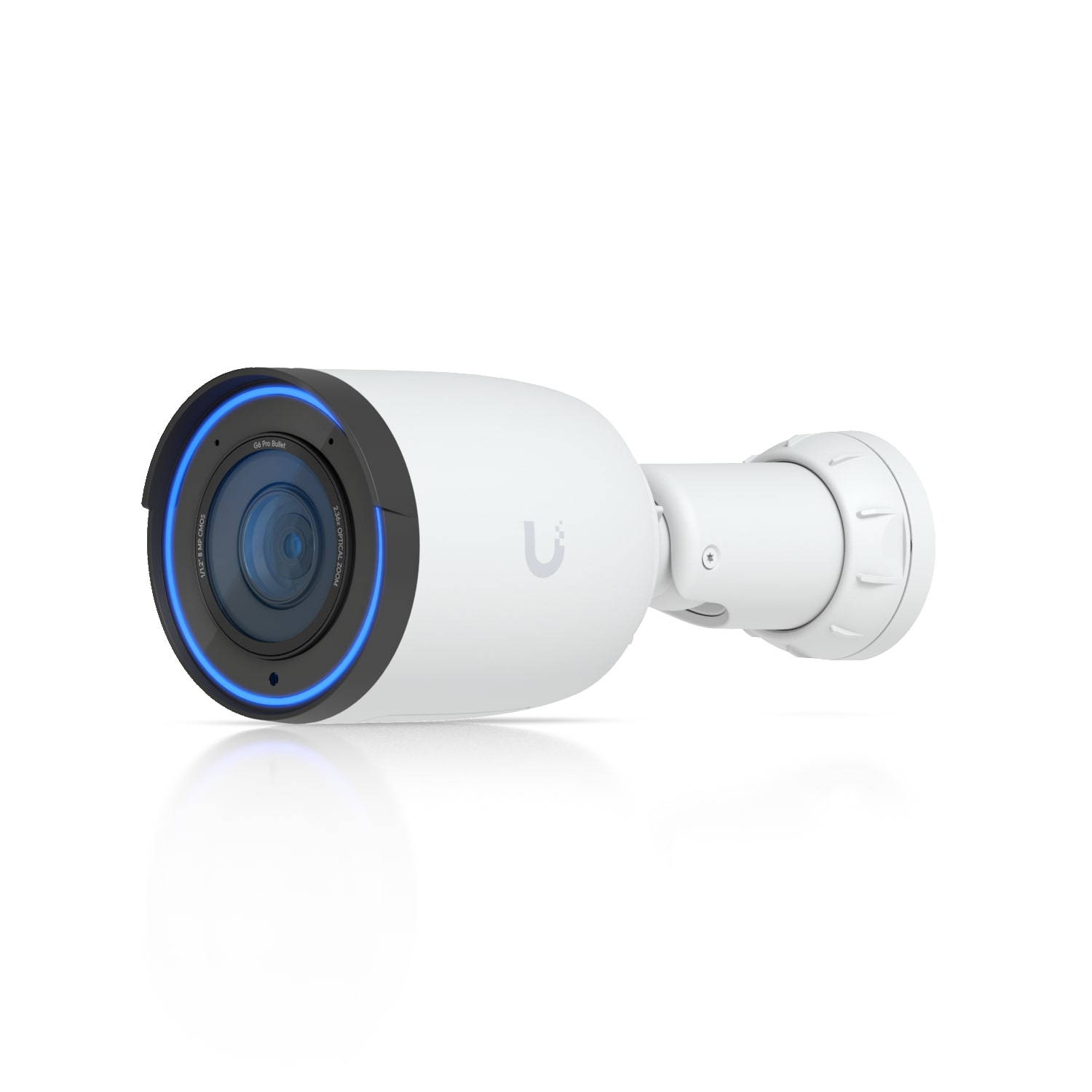 Ubiquiti G6 Pro Bullet, White All-Weather 4K PoE+ Camera, Multi-TOPS AI Engine, 2.36x Optical Zoom, Large 1/1.2'CMOS Sensor,Long-Range IR Night Vision
