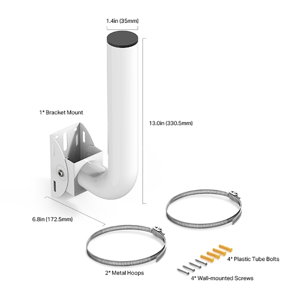 TP-Link TL-APM200 Pole/Wall Mount Kit for Outdoor Access Point ,Used with outdoor AP, support wall-mounted and pole-mounted installation, and flexibly - Image 2