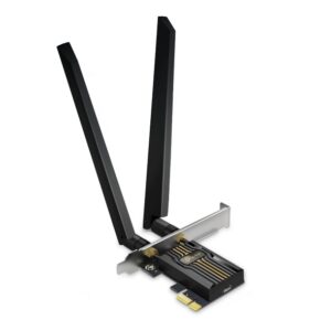 TP-Link Archer TBE552E BE9300 Wi-Fi 7 Bluetooth 5.4 PCIe Adapter, 5760 Mbps at 6 GHz + 2880 Mbps at 5 GHz + 688 Mbps at 2.4 GHz, 2× High Gain Tri-Band
