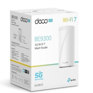 TP-Link Deco BE65-5G(1-pack) 5G BE9300 Tri-Band Whole Home Mesh Wi-Fi 7 Gateway (WIFI7)  574 Mbps at 2.4 GHz + 2880 Mbps at 5 GHz + 5760 Mbps at 6 GHz